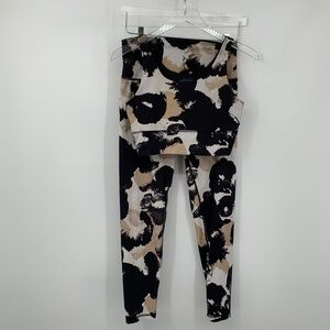 DYI Define Your Inspiration legging bra cropped tank set USA cut-out tan black L